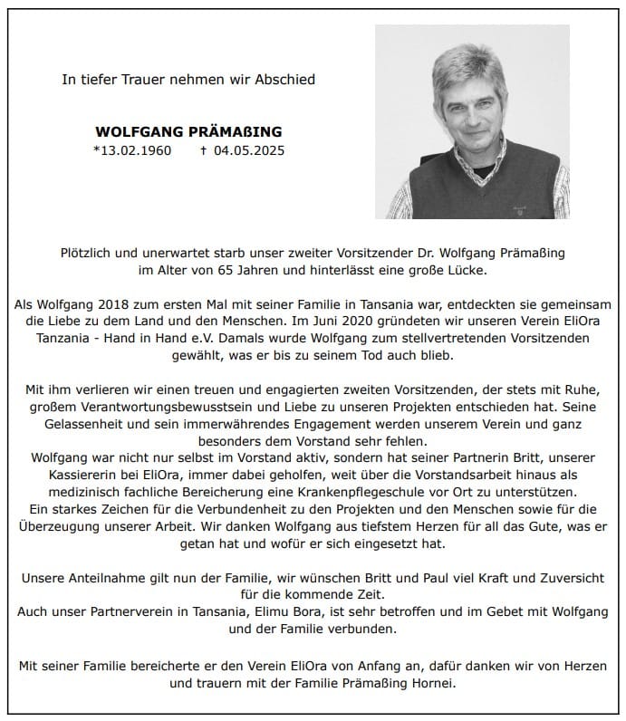 Nachruf Wolfgang Prämaßing